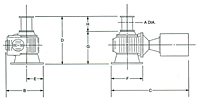 Dimensional Drawing for Model VC Vertical Capstans