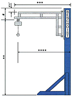 Welded Construction Benchoist Workstations - Side View