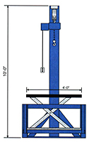 Welded Construction Benchoist Workstations - Scissor Style - Front View