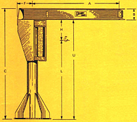 Dimensional Drawing for Model 200 BPM Base Plate Mounted Jib Cranes