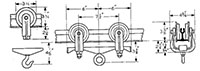 250/500 Pound (lb) Capacity Two Wheel Trolley (US-188/US-189) - 2