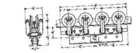 4000 Pound (lb) Capacity Special Close Coupled Eight Wheel Trolley (US-127) - 2