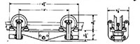 2000 Pound (lb) Capacity Four Wheel Trolley with Side Roller (US-271) - 2