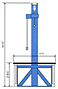 Welded Construction Benchhoist Workstations - Fixed Height - Front View